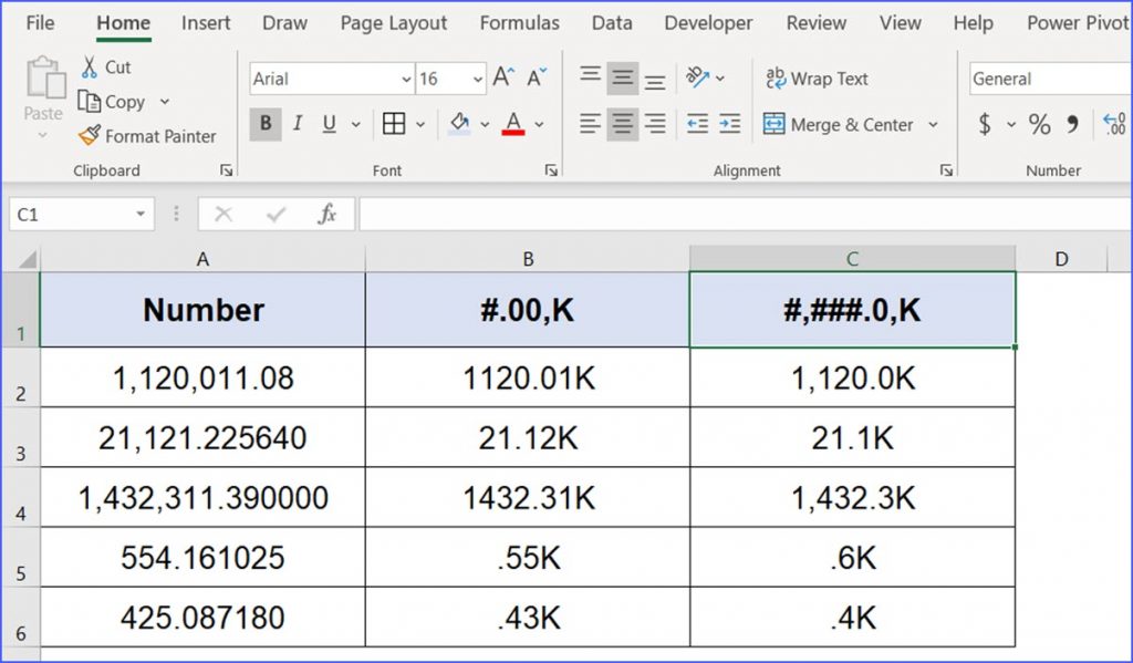 How To Format Thousand Into K Or Word Thousand By Formula ExcelNotes