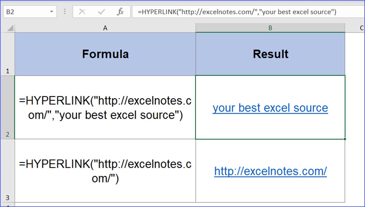 How To Use Hyperlink Function Excelnotes