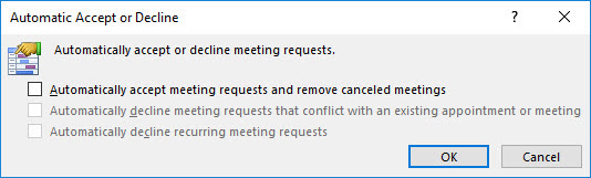 why does outlook automatically accept meeting requests