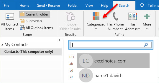 delete outlook contacts