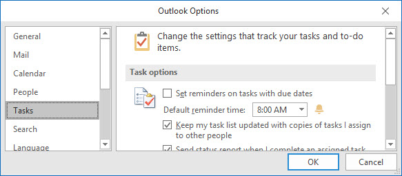 what happens to completed tasks in outlook