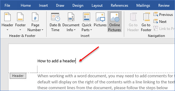 How to Add a Header and Footer in Word - ExcelNotes