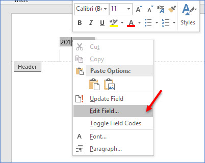 how to add header only on first page in word 2010
