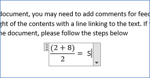 cant insert equation in word