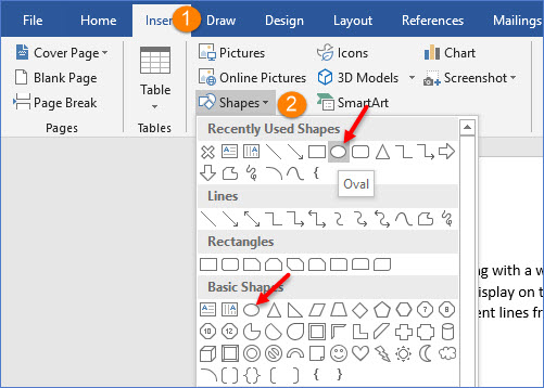 How To Insert Letters Or Numbers With Circles In Word Excelnotes