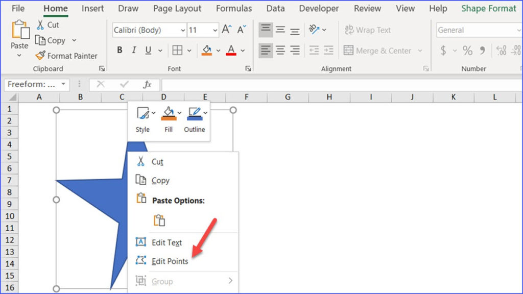 how to add shapes in excel