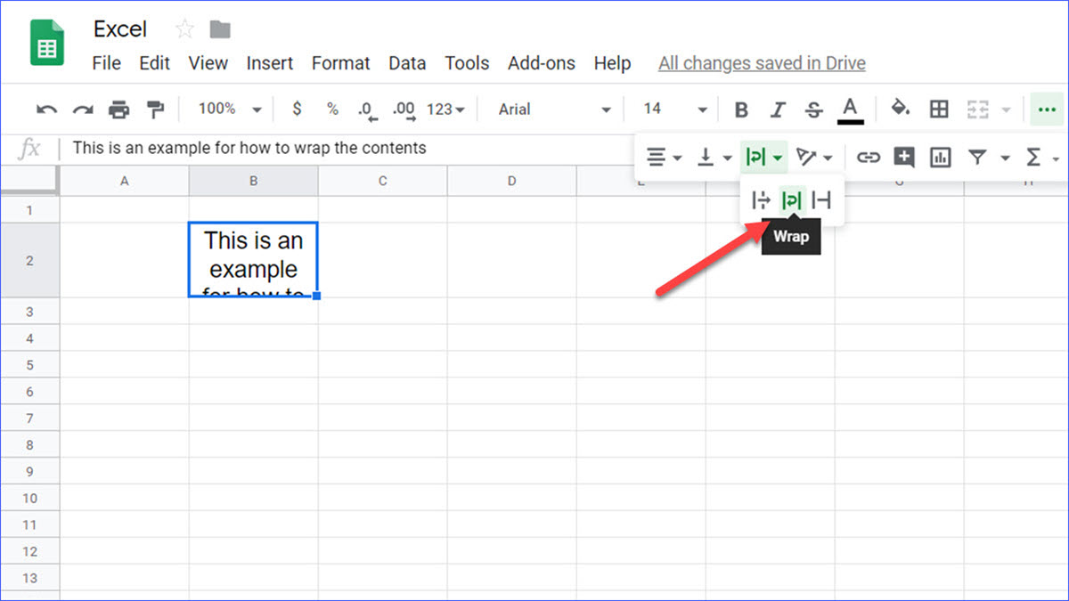 what does wrap text do in excel