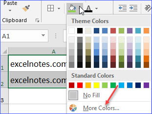 How to Change Cell Background Color - ExcelNotes