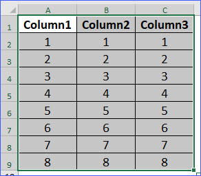 ctrl t excel