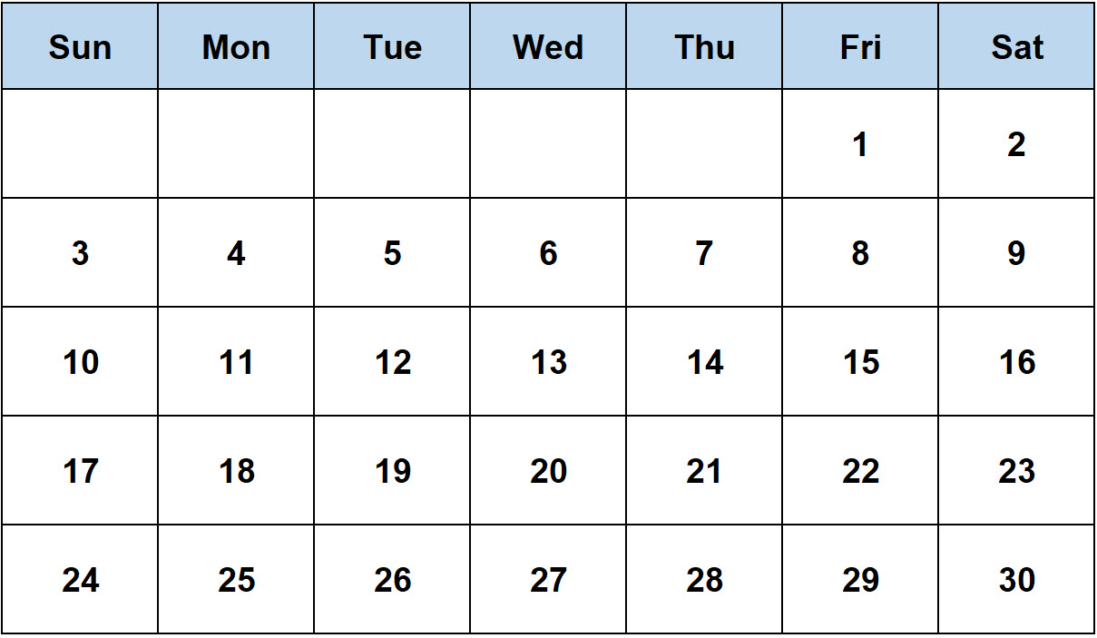 How Many Days In November 2019 ExcelNotes