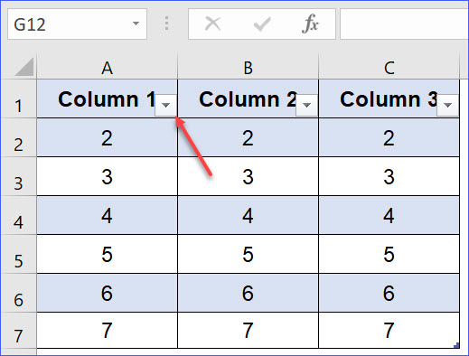 How to Sort a Table - ExcelNotes