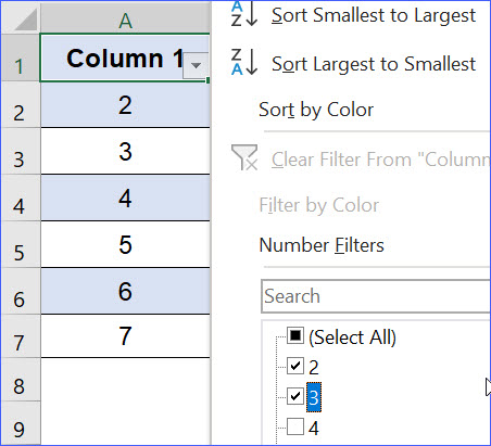 How to Filter a Table - ExcelNotes