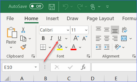 How to Underline Selected Contents - ExcelNotes