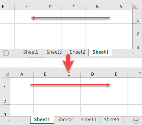 How To Show Sheet From Left To Right - ExcelNotes