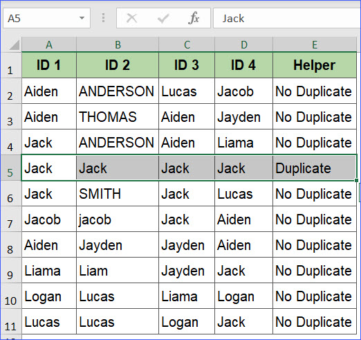 excel find duplicate values in multiple columns