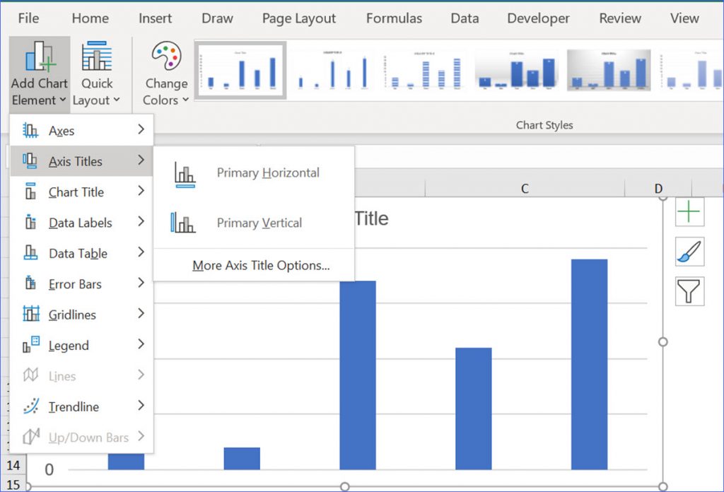 excel link chart axis title to cell