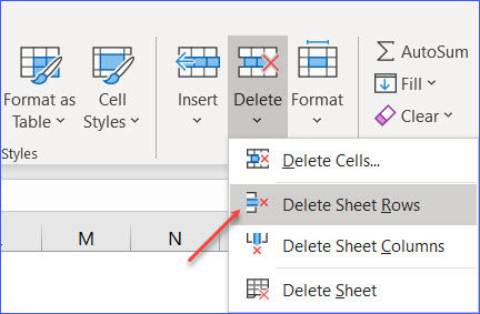 How to Delete a Row - ExcelNotes