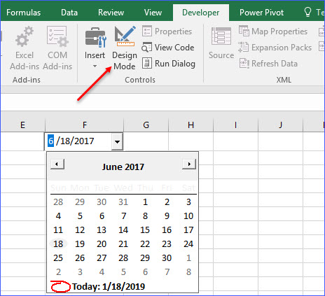 how to add date picker to excel