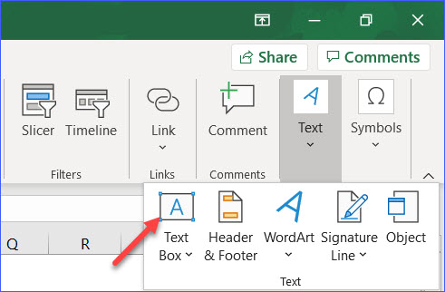 How to Add a Text Box - ExcelNotes