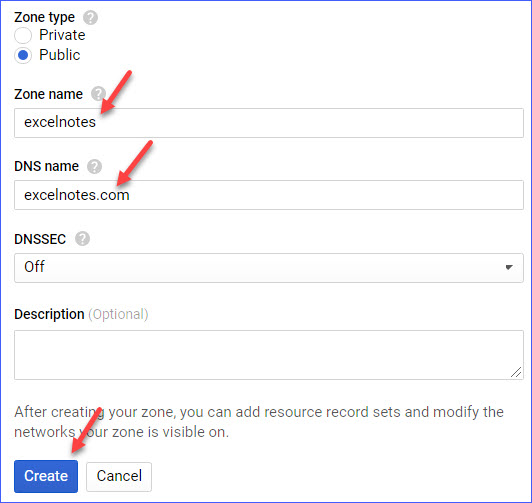 Google cloud dns настройка