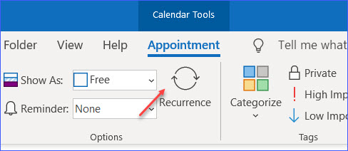 set up recurring tasks in outlook