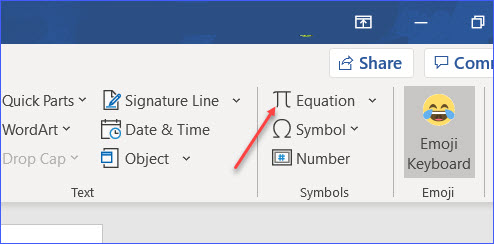 how to type small 2 into microsoft word equation