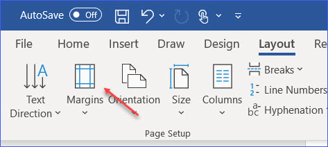 how to set different margins on different pages in word