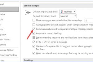 How To Allow Comma to Separate Email Recipients in Outlook