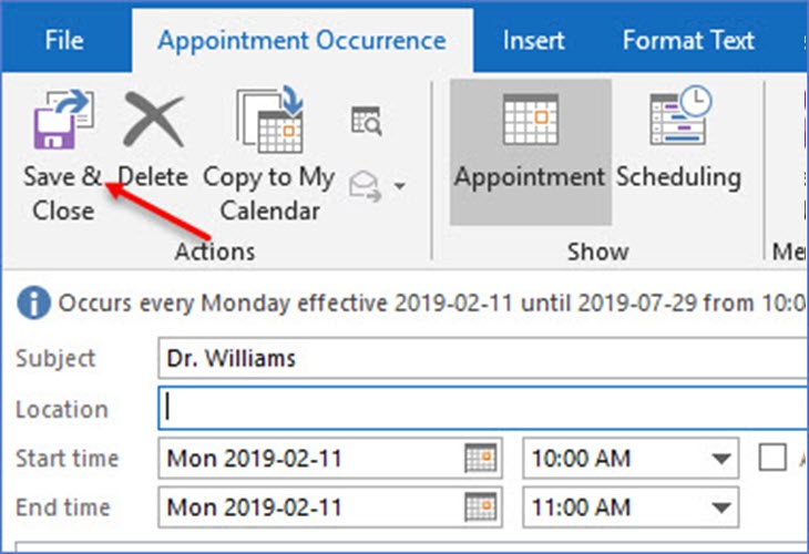 How to Edit a Recurring Appointment in Outlook ExcelNotes