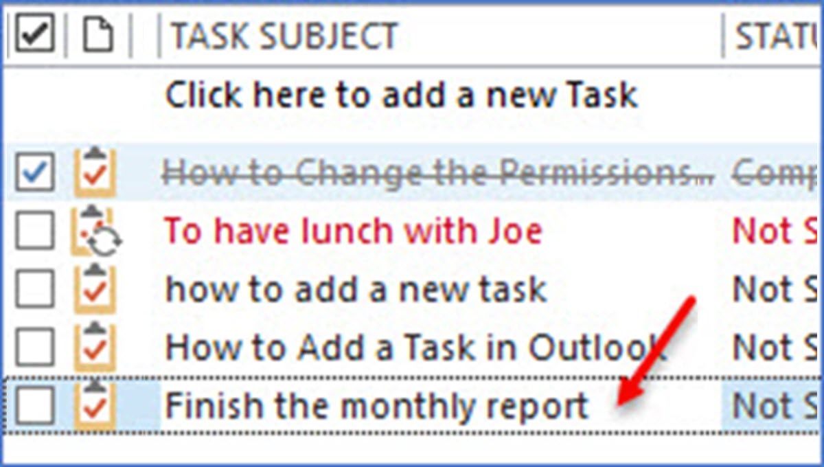 tracking tasks in outlook