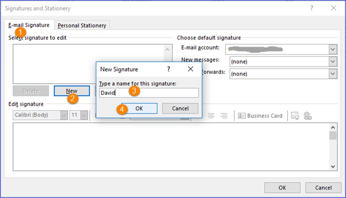 how to add signature in outlook app windows