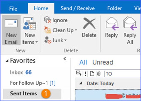 การ recall mail outlook page