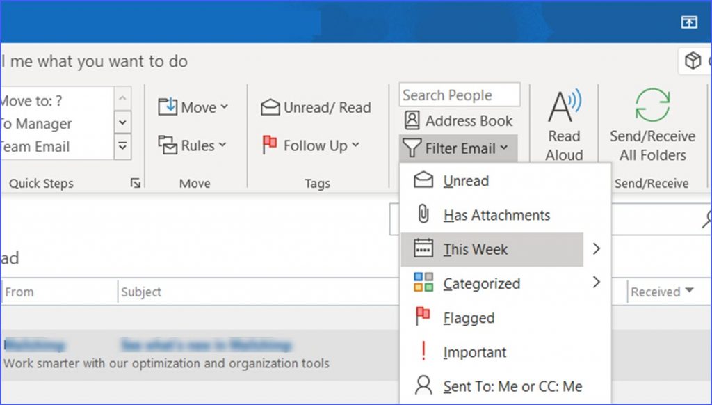 how to set up folders in outlook that filter