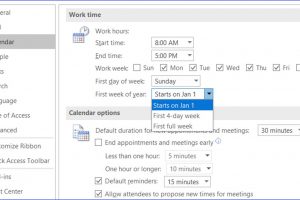 How to Change the First Week in Outlook Calendar