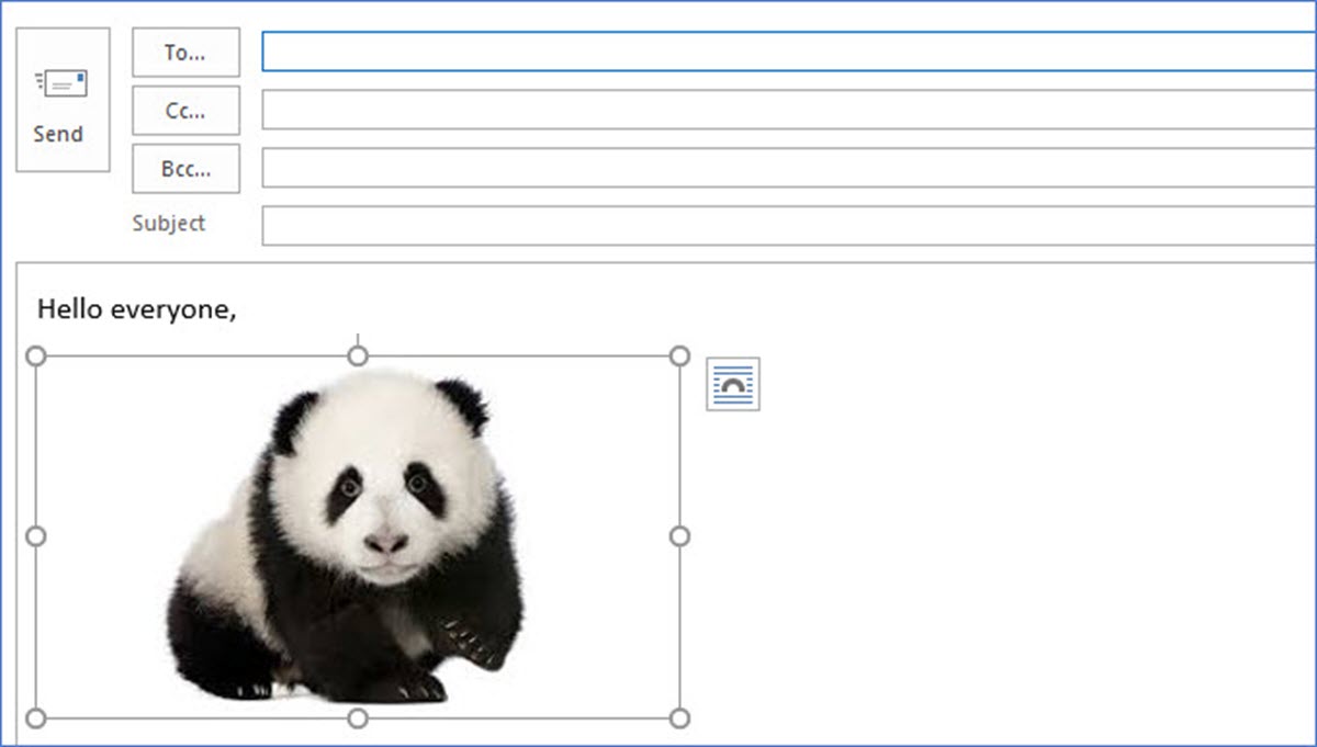 how to insert picture into outlook email without attachment