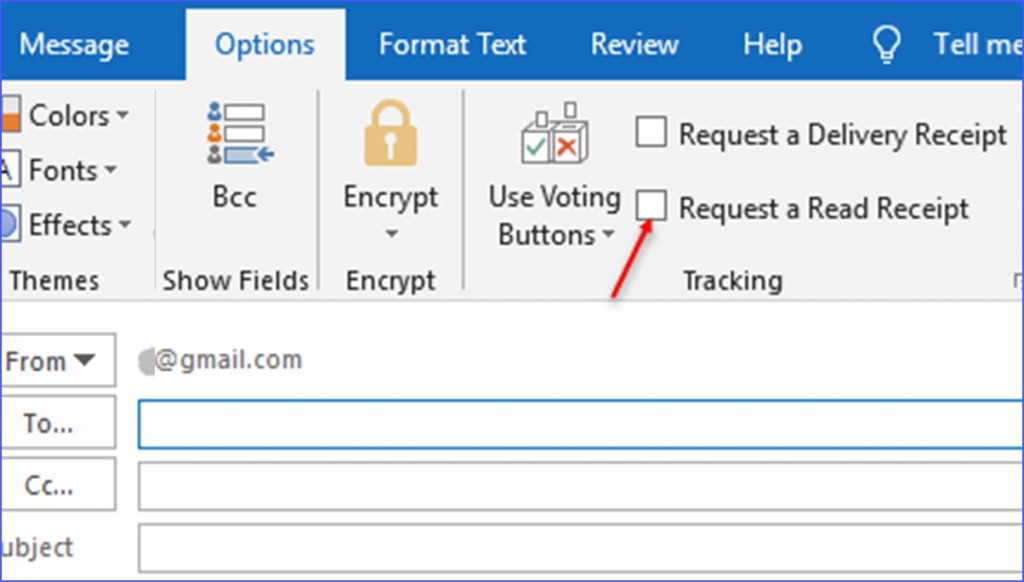 how to make a message in outlook read receipt