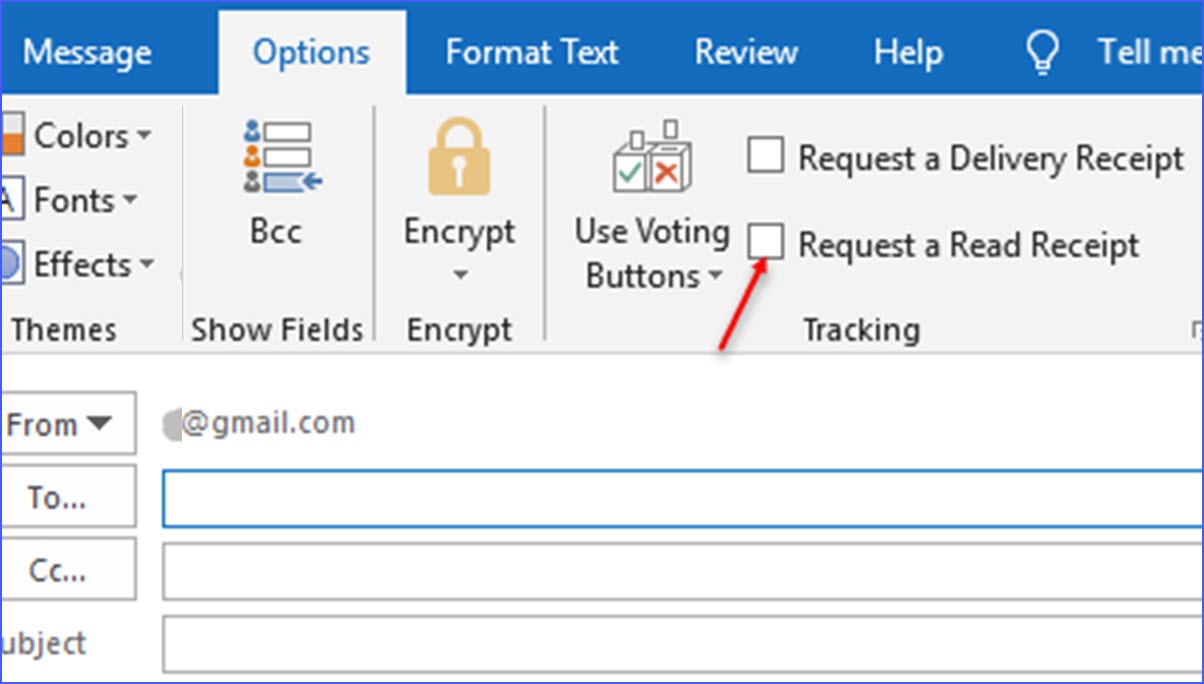 outlook read receipt tracking