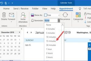 How to Change the Reminder Time for an Appointment in Outlook