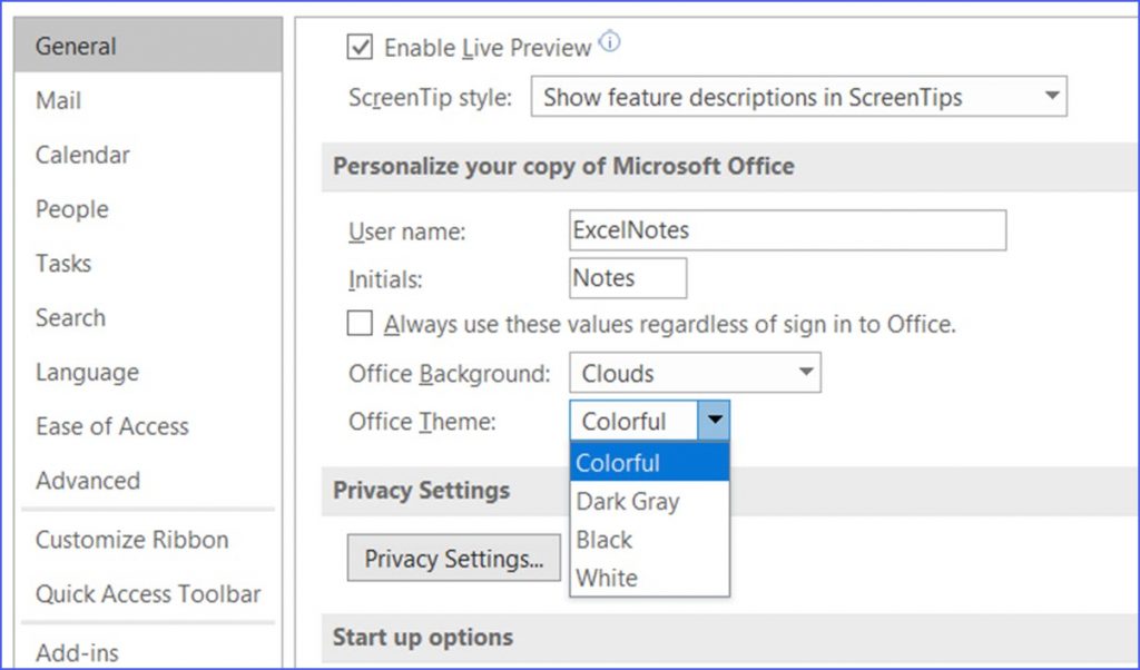 How to Change Theme Color in Outlook ExcelNotes