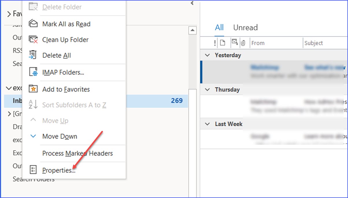 How to Check Total Message Count in an Outlook Folder - ExcelNotes