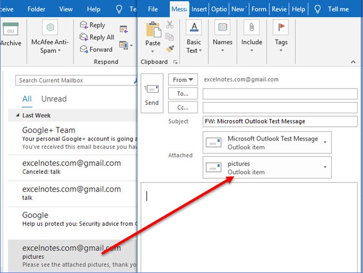 How to Send Emails as Attachments in Outlook - ExcelNotes