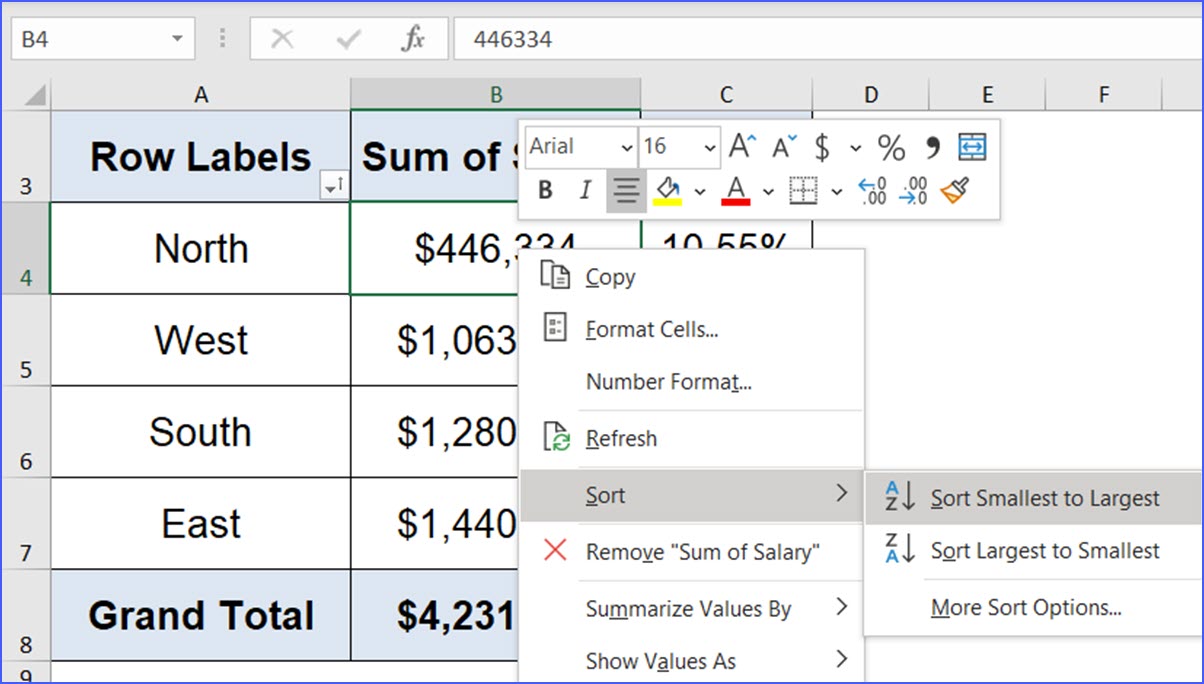 How to Sort Pivot Table - ExcelNotes