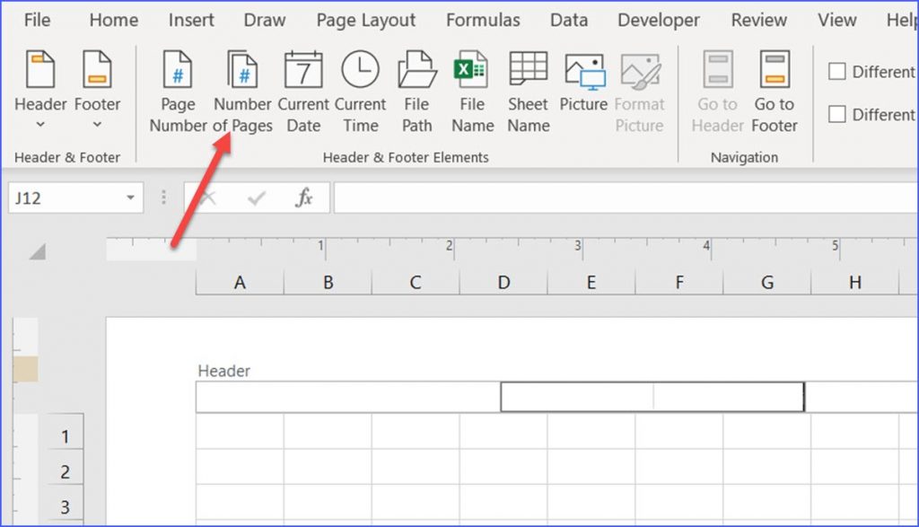 Insert Page Number In Excel Worksheet