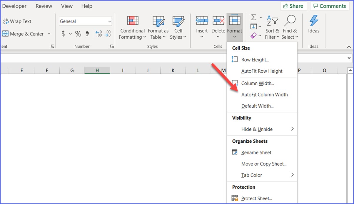 How to Autofit Column Width to Show all Contents - ExcelNotes