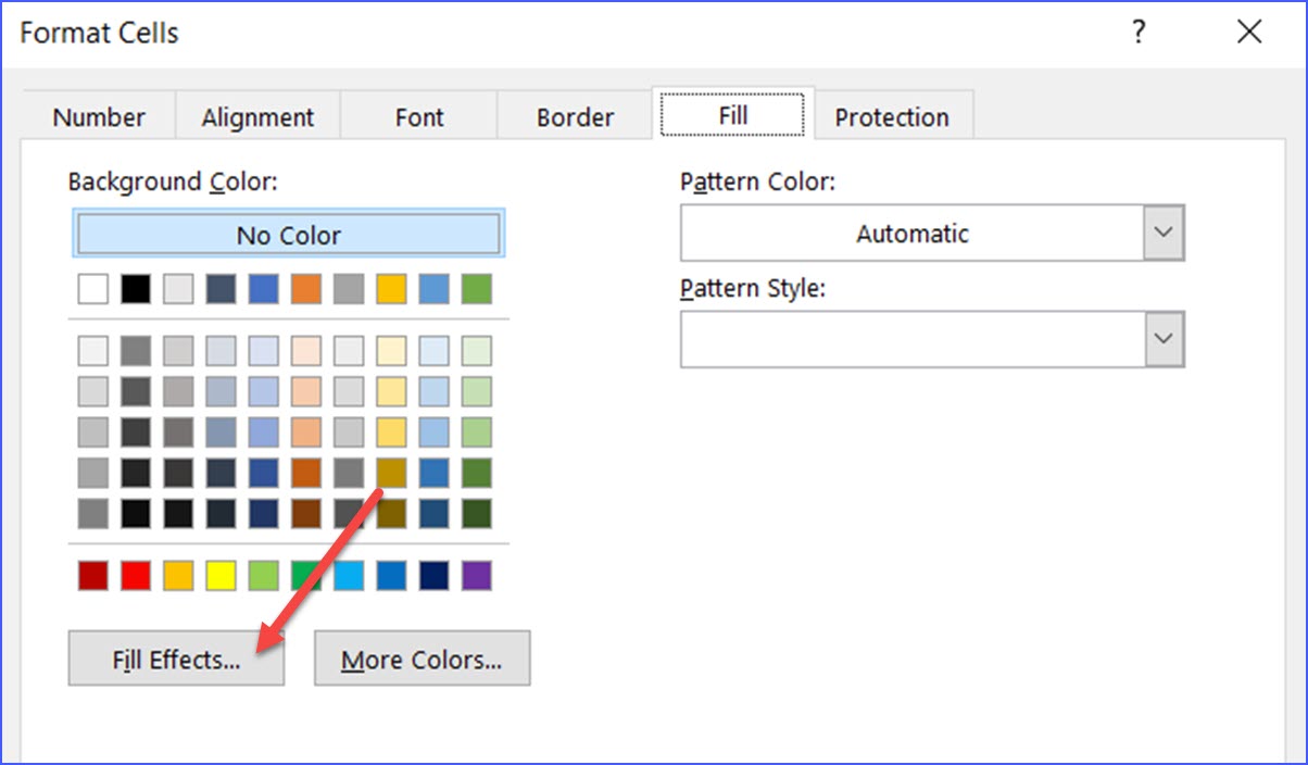 How to Select Cell Background Fill Effects ExcelNotes