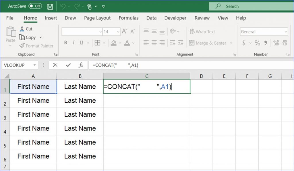 How To Add Spaces In Excel Column