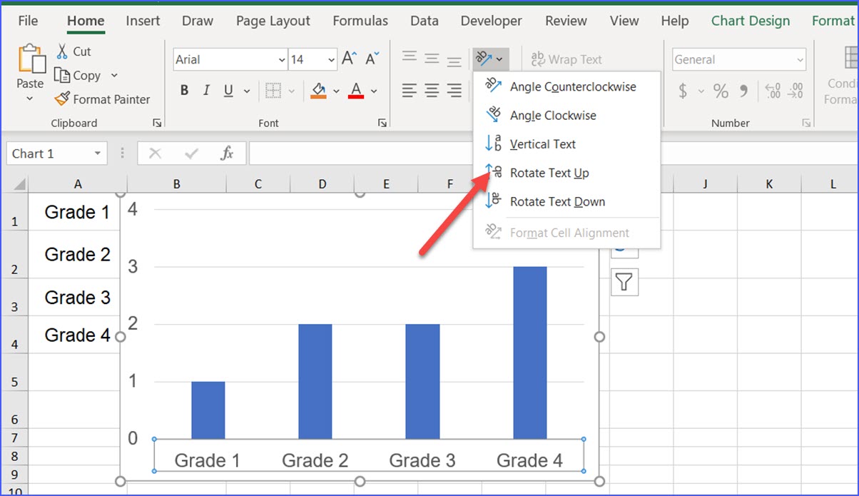 How to Rotate Text Up - ExcelNotes