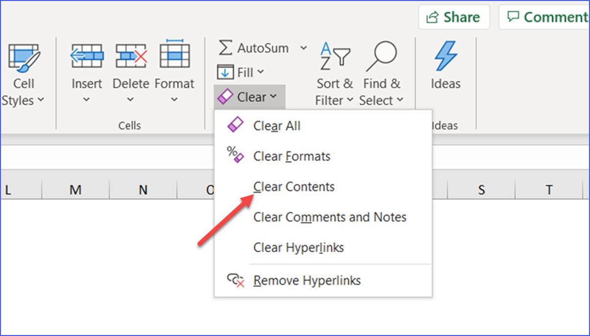 How to Clear Contents only in a Data Range ExcelNotes