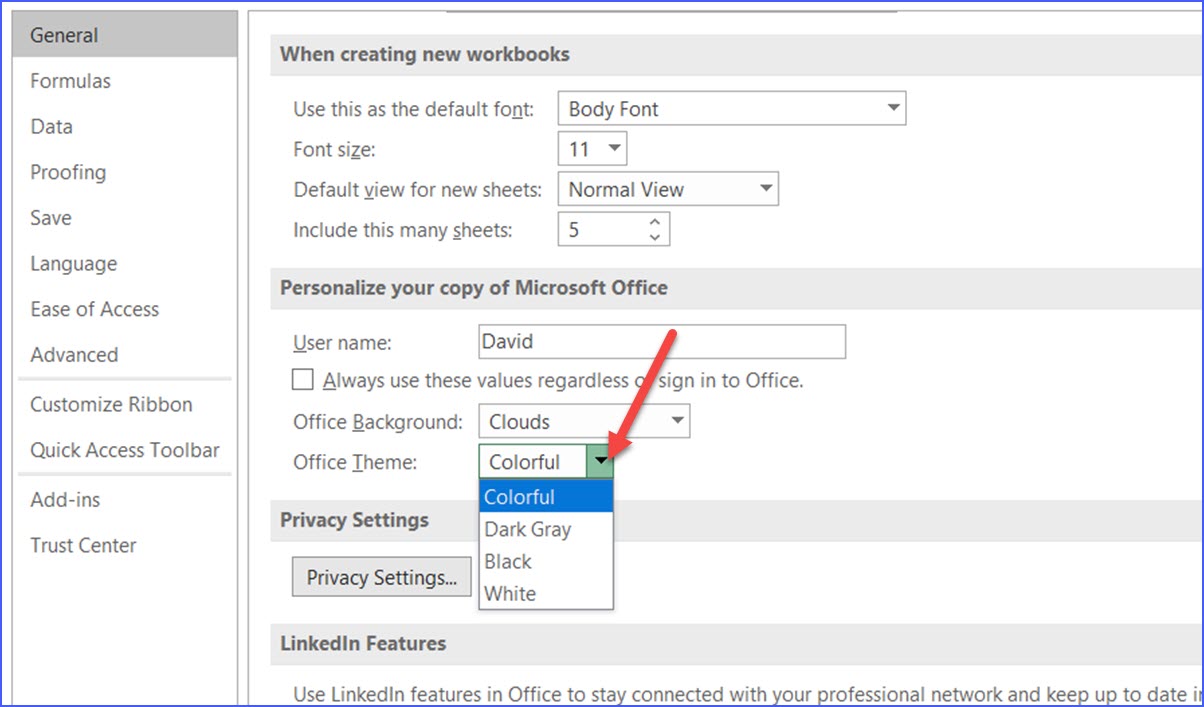 How to Change Excel Color Scheme - ExcelNotes