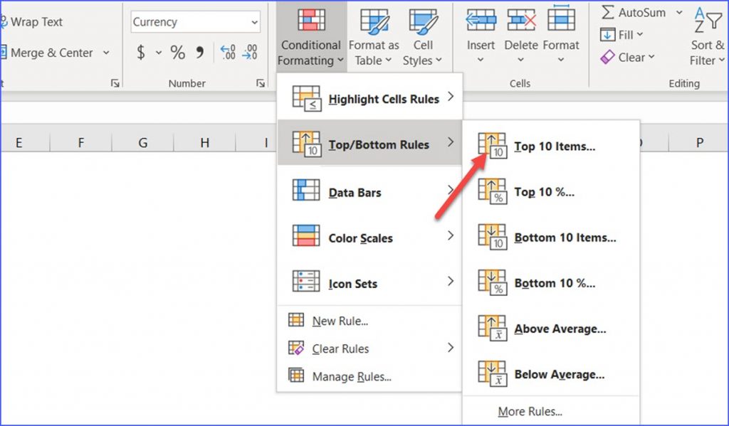 How to Highlight the Top 10 Items ExcelNotes